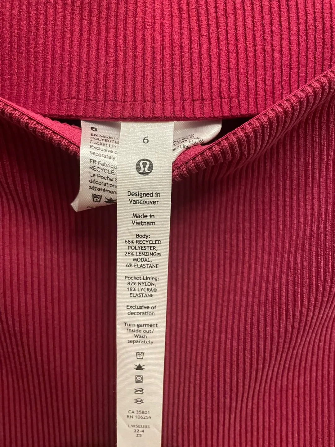 BNWOT lululemon brushed softstreme ribbed zipped flared pants image indicator(4)