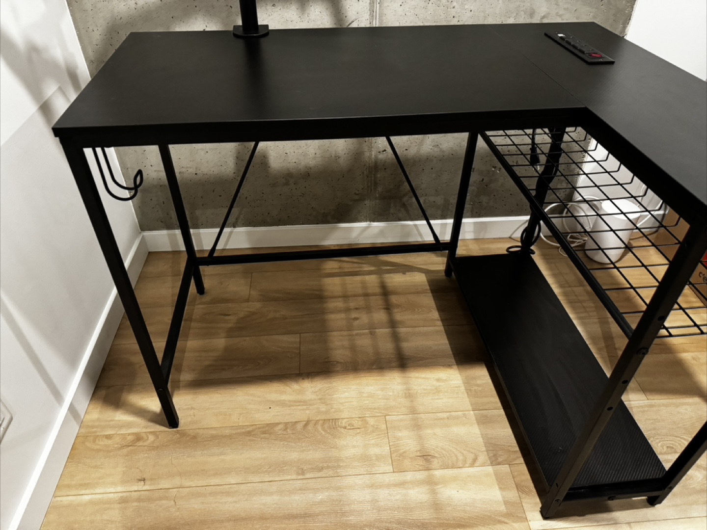 Black L-Shaped Corner Desk - photo 3