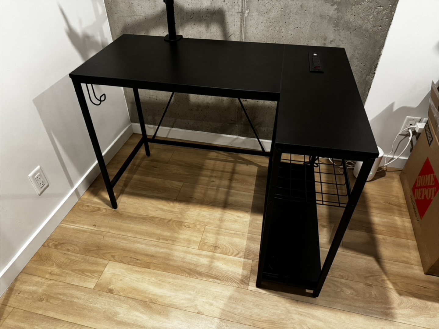 Black L-Shaped Corner Desk