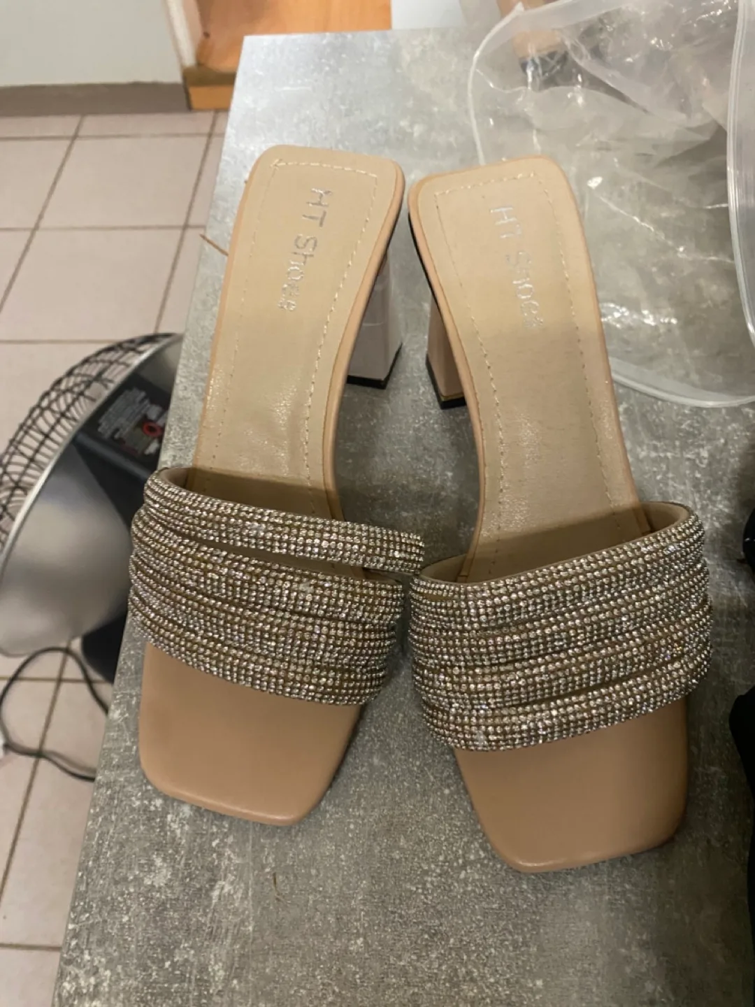 HT Shoes Rhinestone Heeled Sandals - Size 36 image indicator(2)