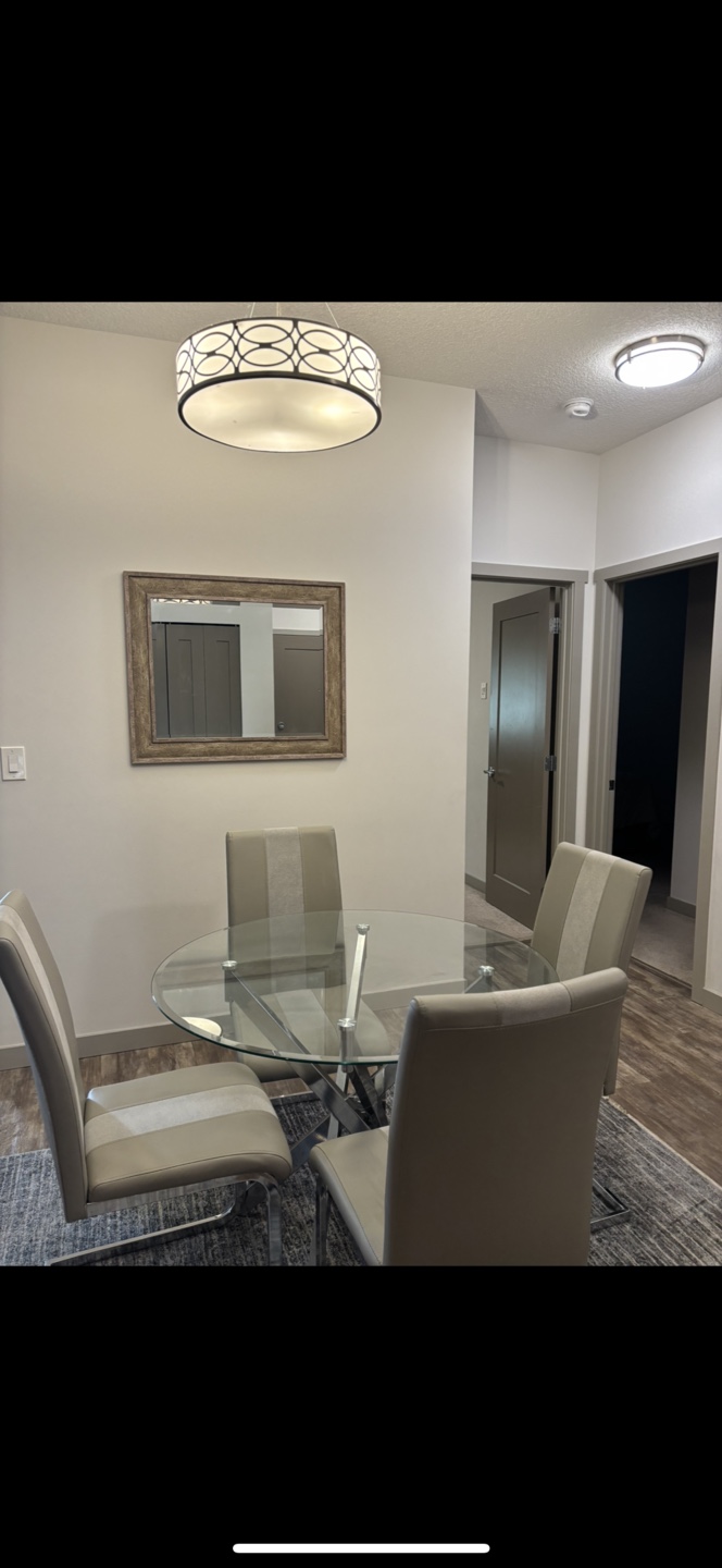 Glass Top Dining Table with 4 Chairs