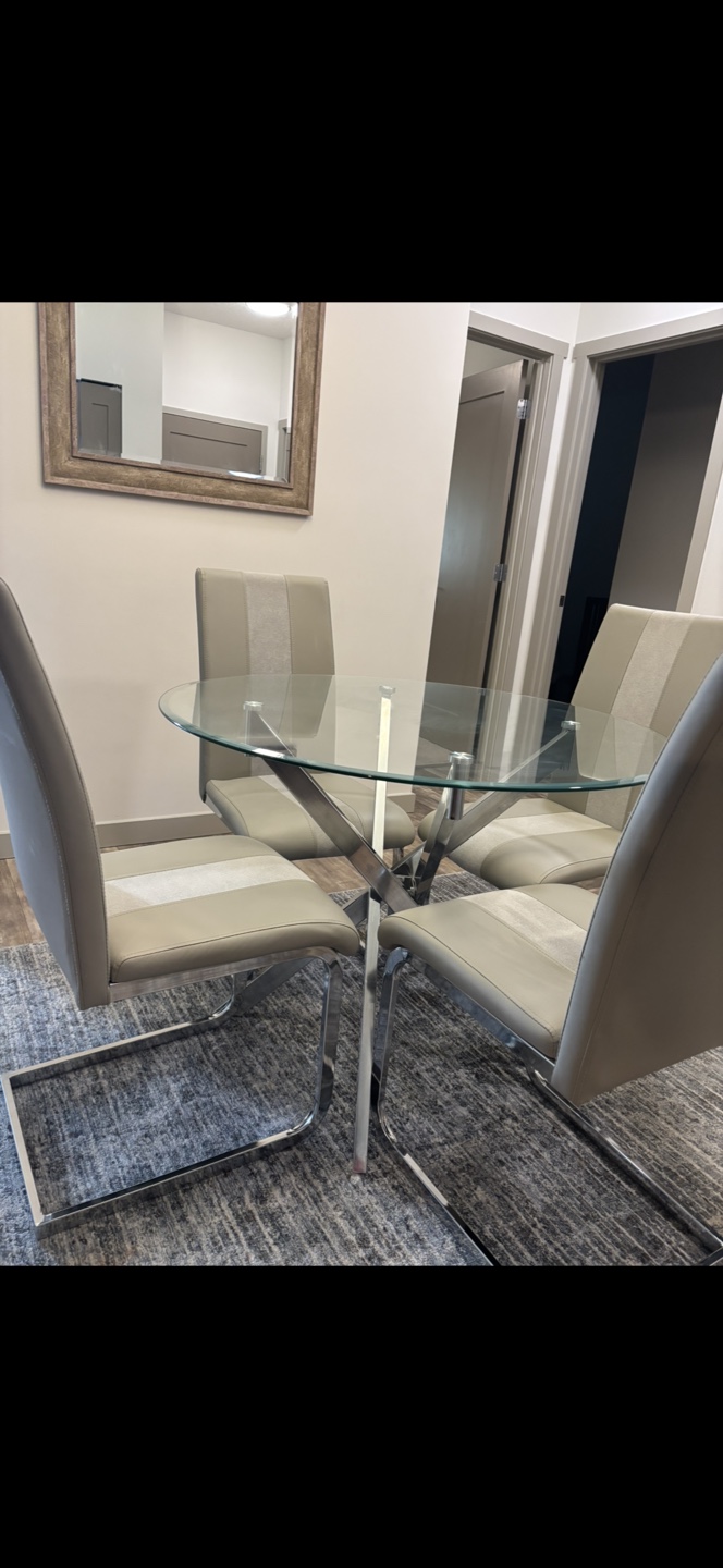 Glass Top Dining Table with 4 Chairs - photo 2