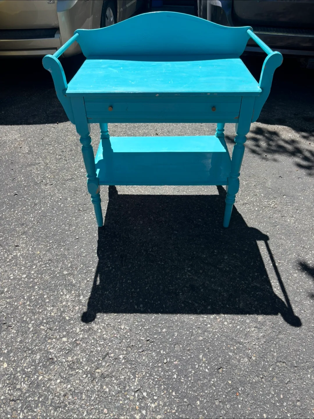 Turquoise Side Table with Shelf image indicator(2)