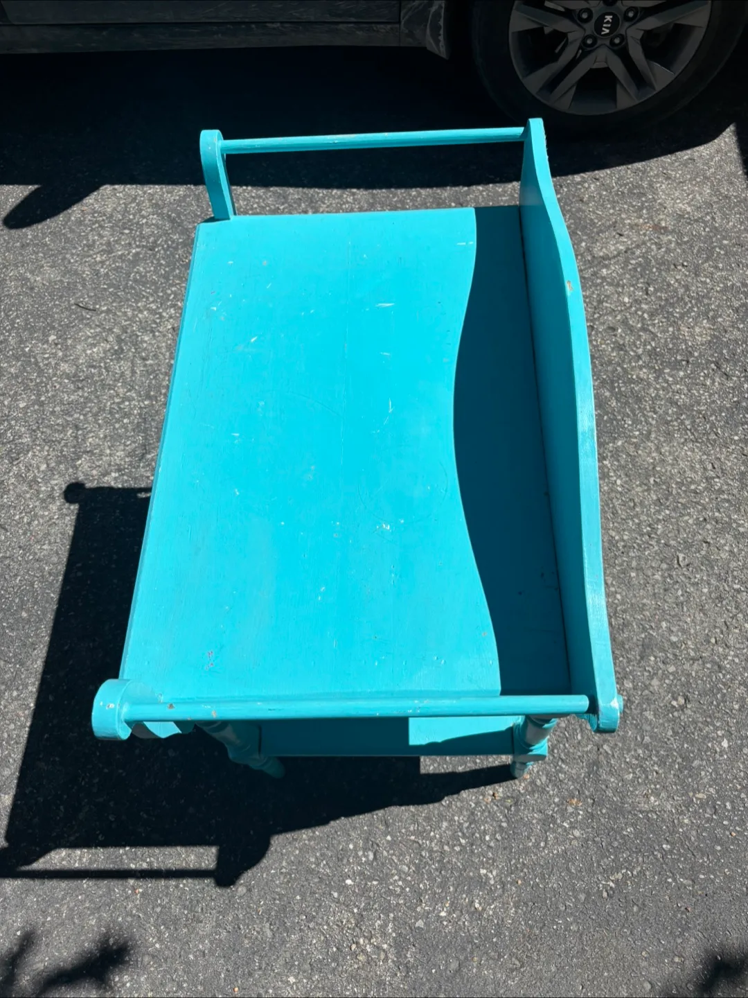 Turquoise Side Table with Shelf image indicator(3)