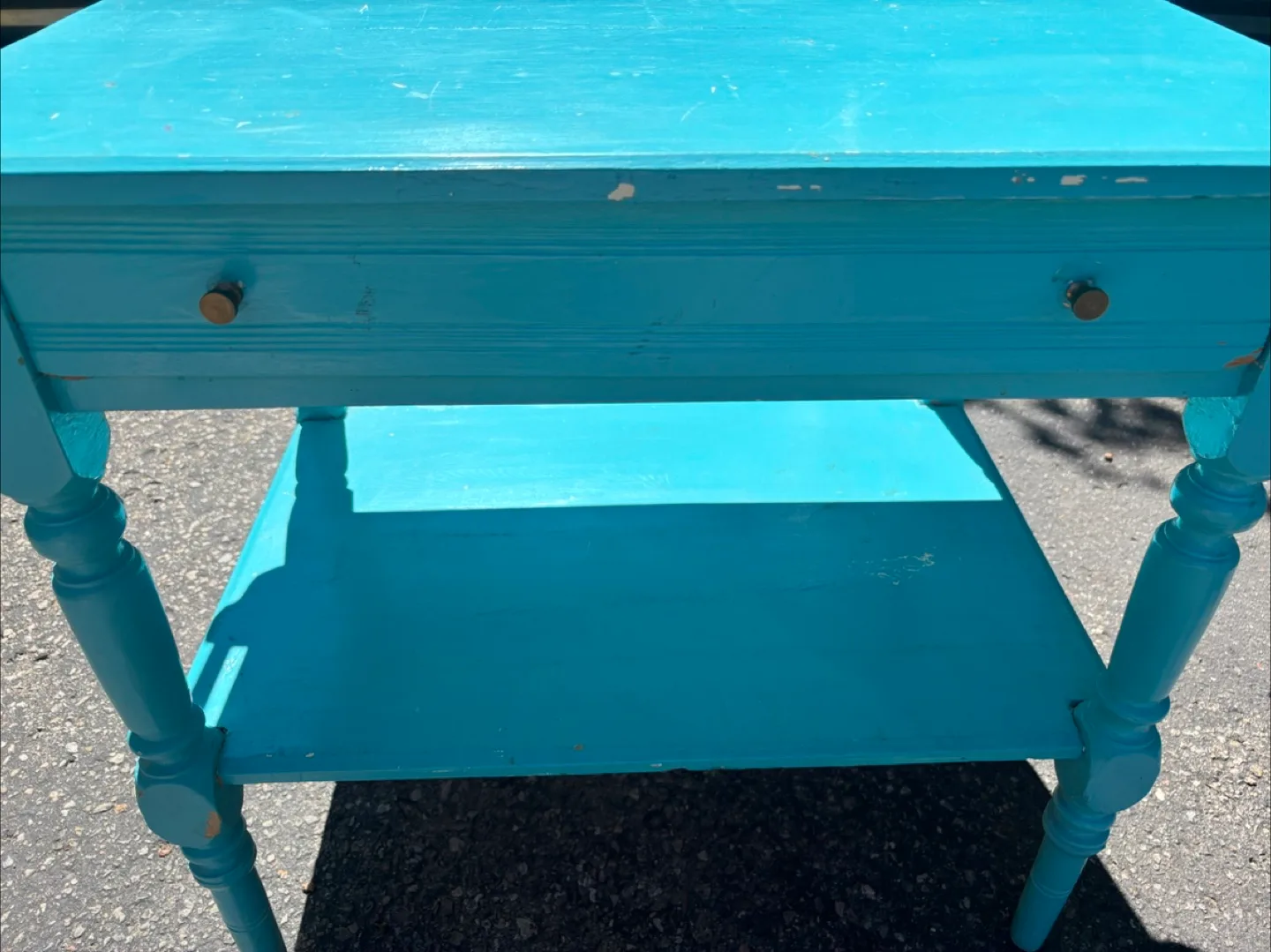 Turquoise Side Table with Shelf image indicator(8)