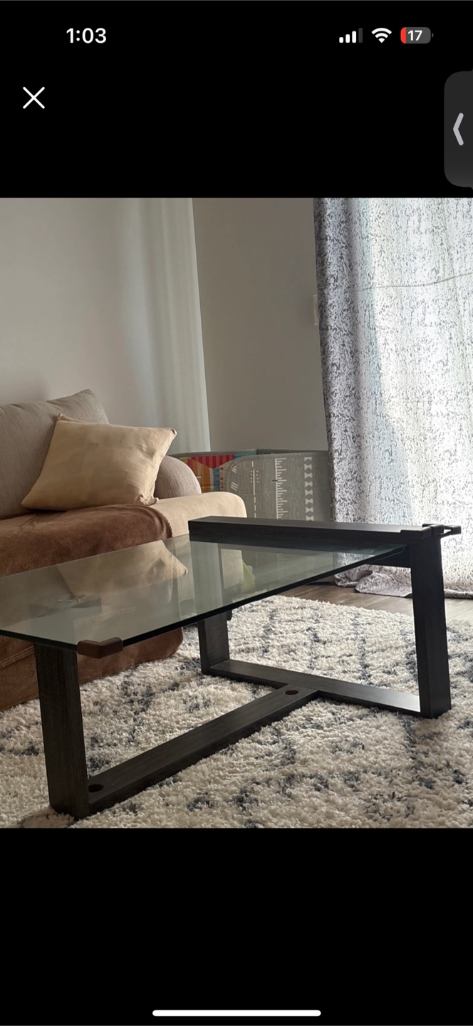 Glass Top Coffee Table - Grey