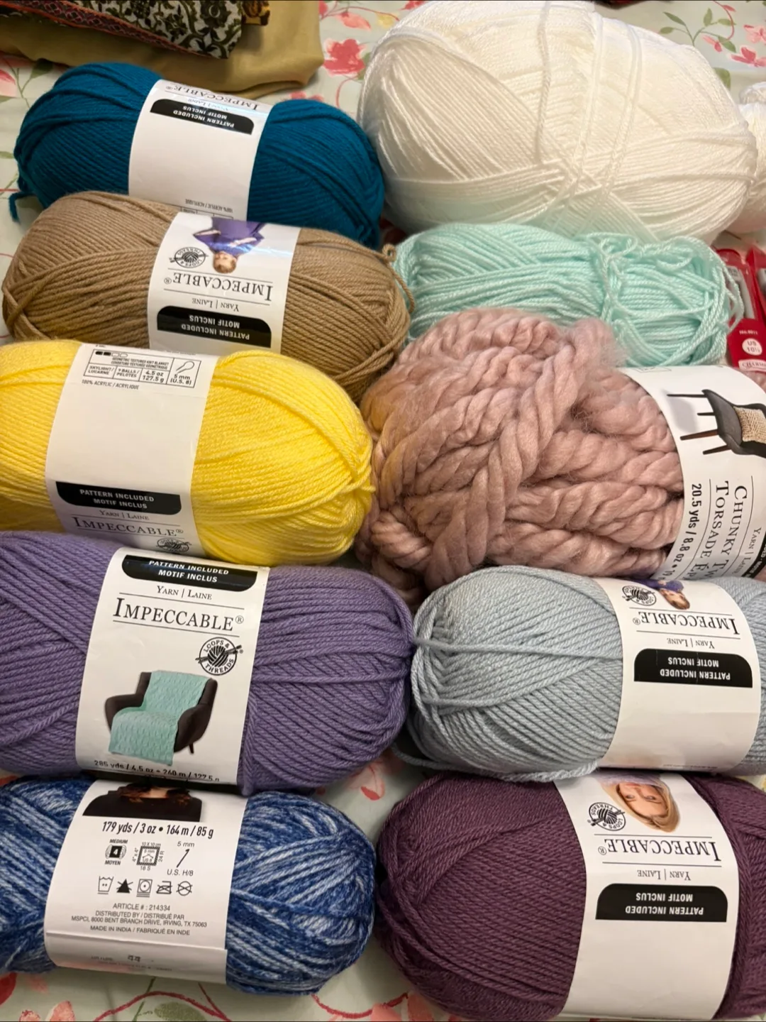 Yarn with knitting needle and fabric material image indicator(2)