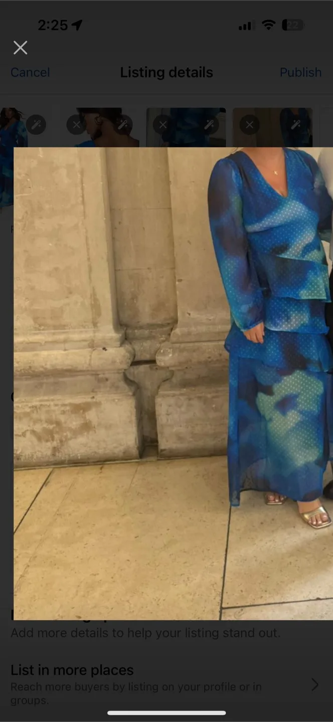 Boohoo Blue Tiered Maxi Dress image indicator(5)