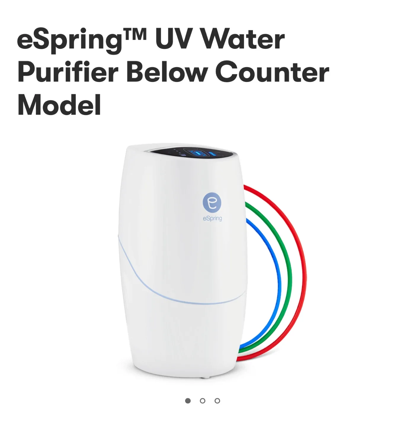 eSpring UV Water Purifier - Below Counter Model thumbnail