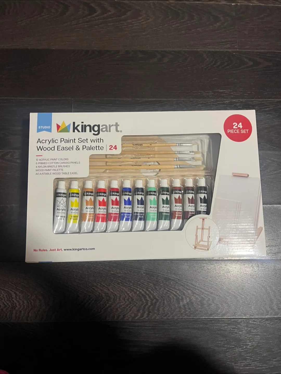 Kingart Acrylic Paint Set with Wood Easel & Palette thumbnail