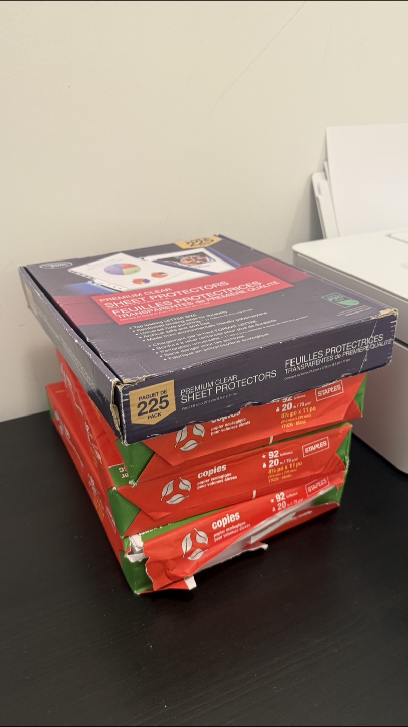 Staples Sheet Protectors & Copy Paper