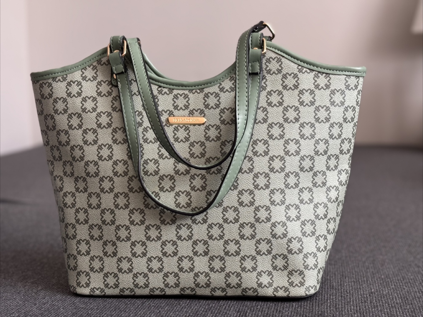 Belladonna Green Patterned Tote Bag