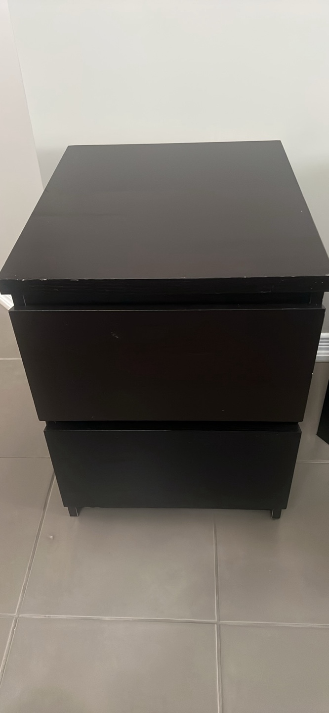Brown 2-Drawer Nightstand