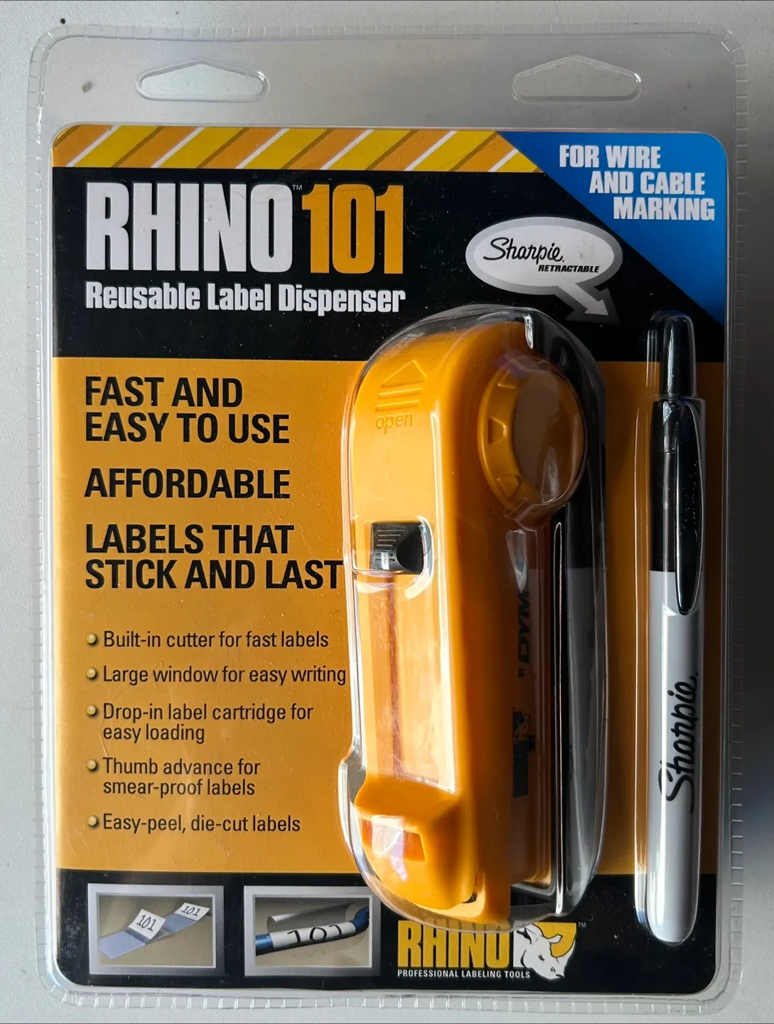Rhino 101 Reusable Label Dispenser w/ Sharpie thumbnail