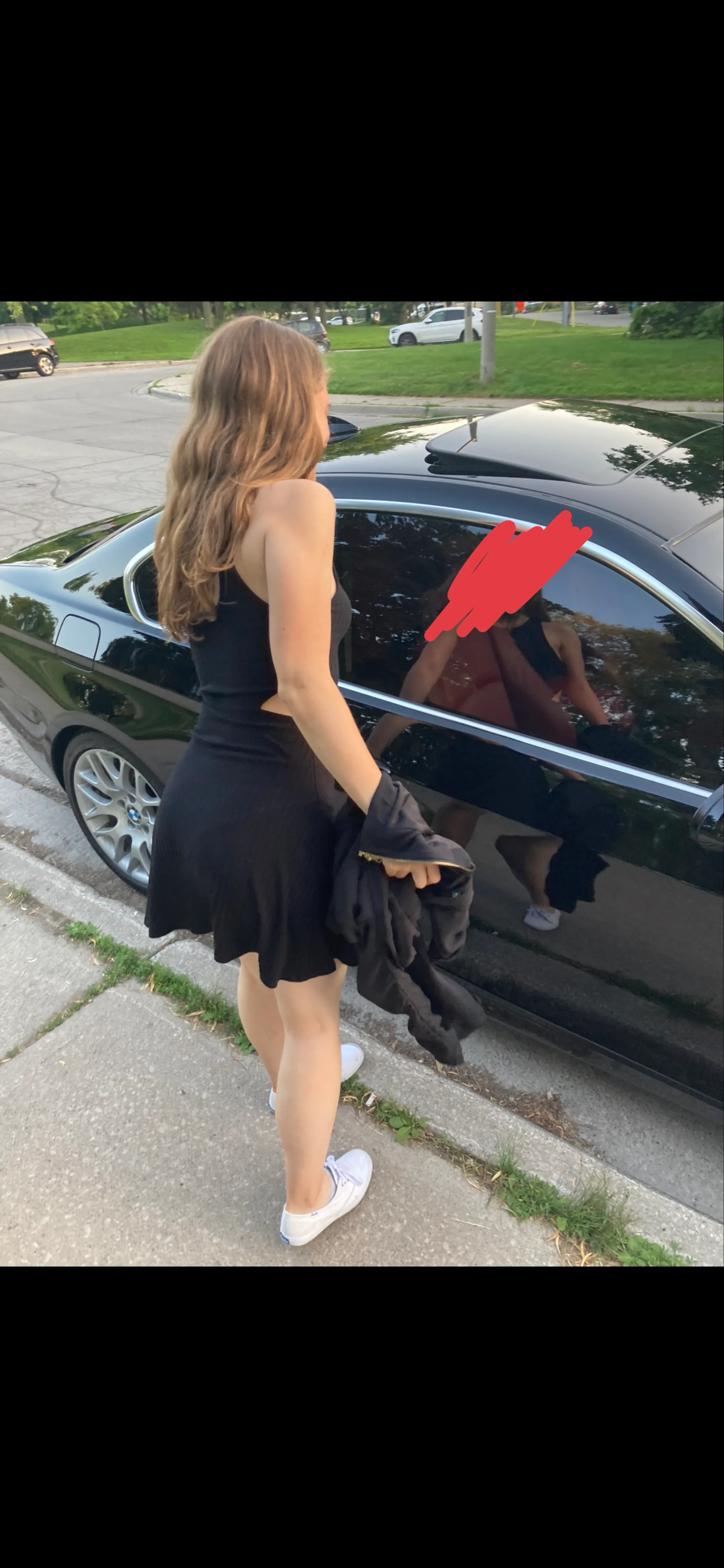 Flowy Black Mini Dress with cutouts - worn twice image indicator(5)