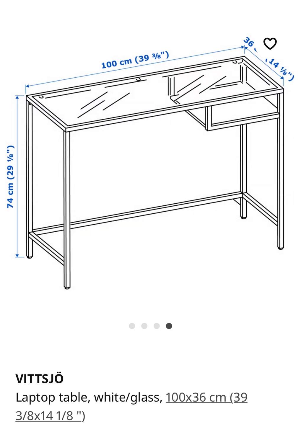 IKEA VITTSJÖ Laptop Table - Black/Glass - photo 2