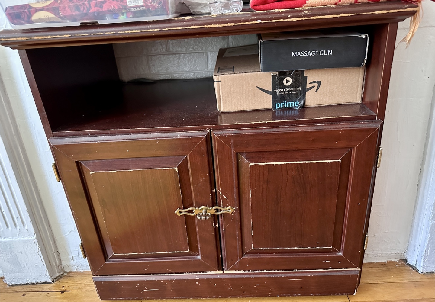 Used Wooden Cabinet with Doors