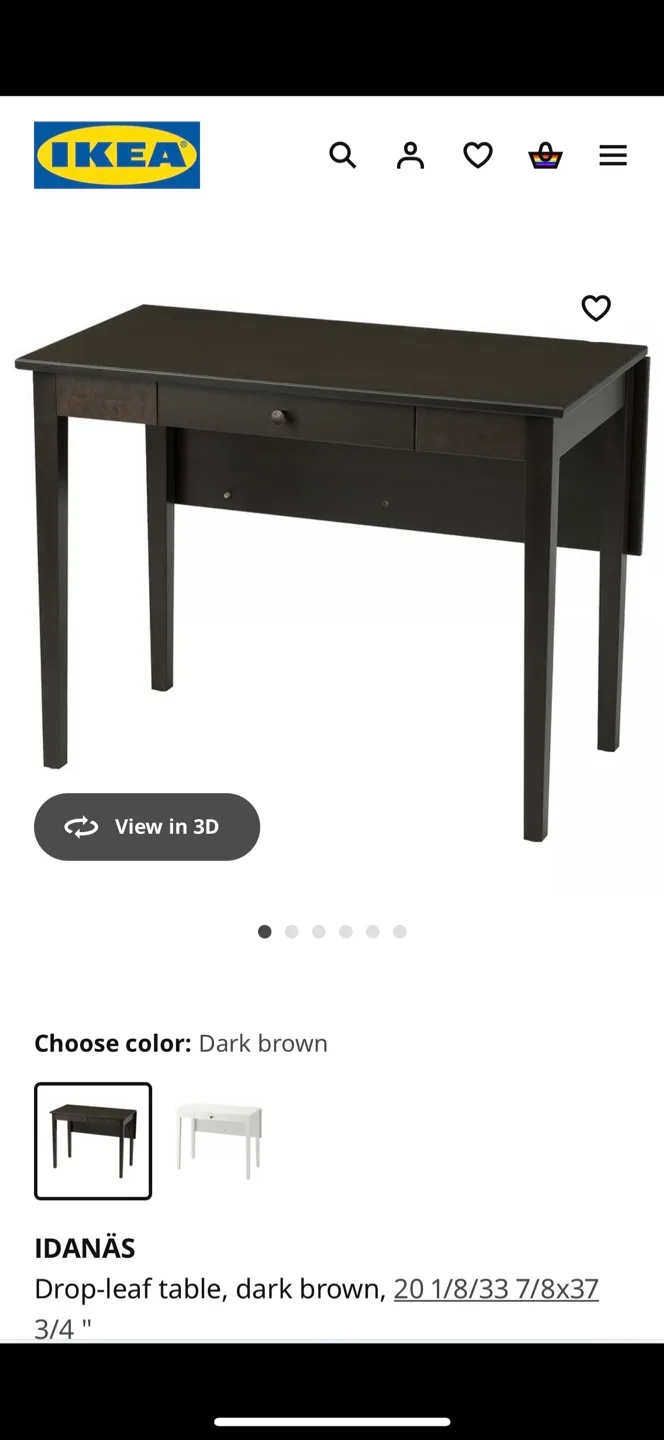 IKEA IDANÄS Drop-leaf table, dark brown thumbnail