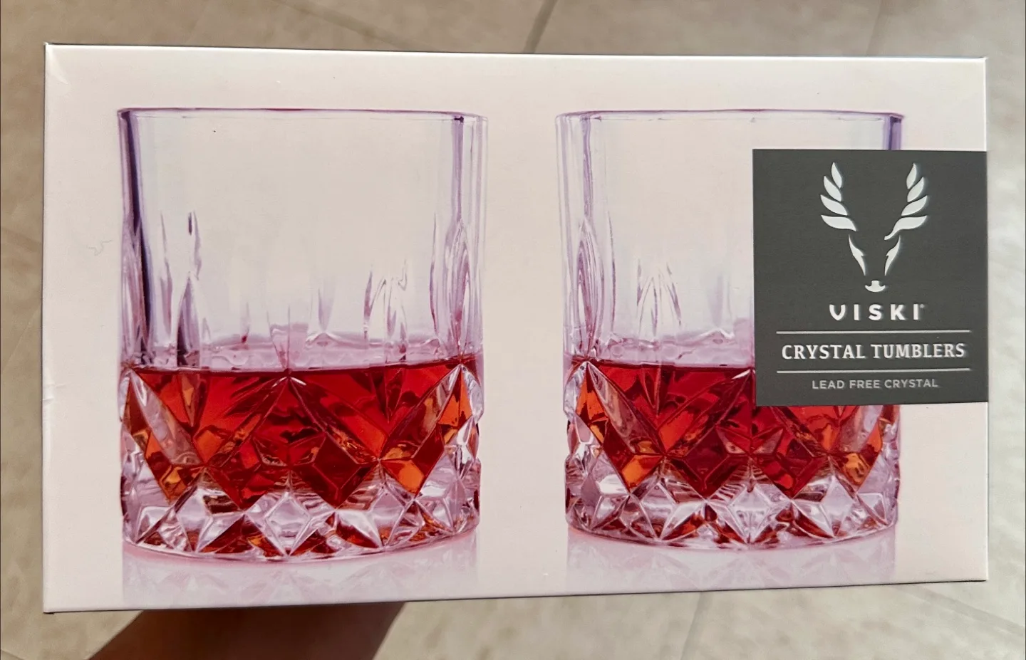 VISKI Crystal Tumblers, Lead Free, New in Box thumbnail