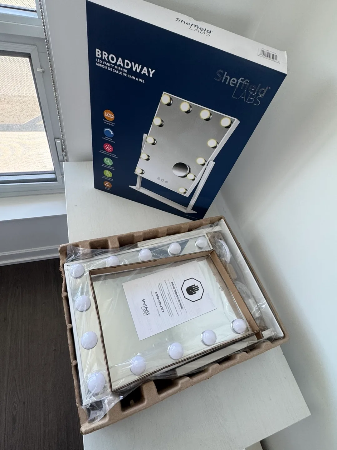 Sheffield Labs Broadway LED Vanity Mirror - New in Box! thumbnail