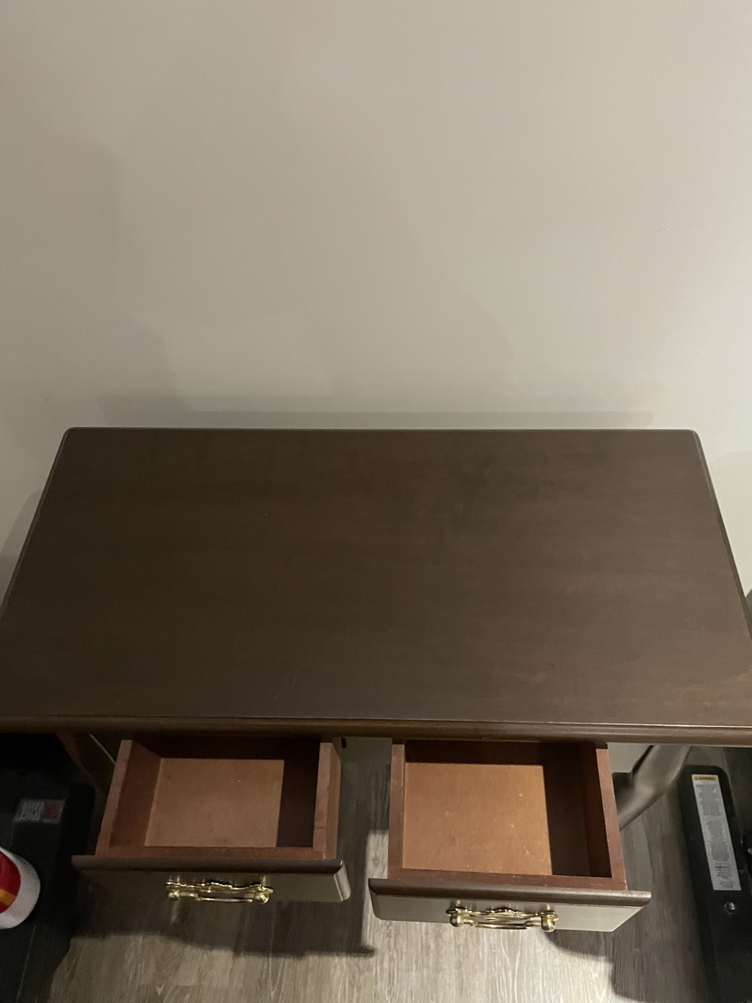 Dark Brown Wooden Side Table with Drawers - photo 3