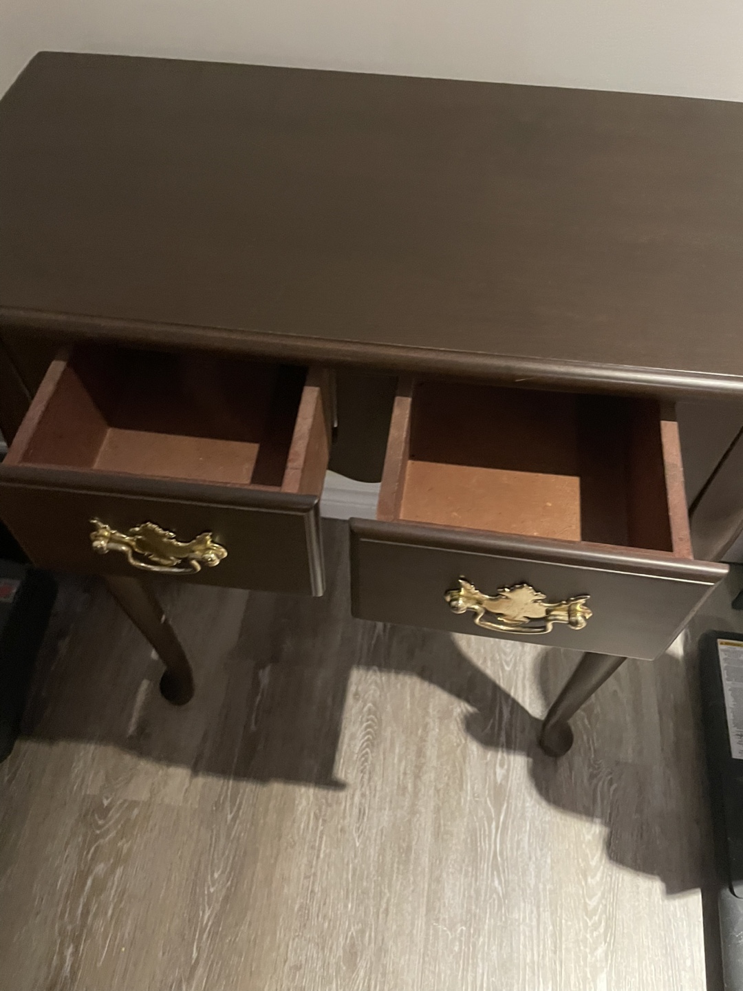 Dark Brown Wooden Side Table with Drawers - photo 2