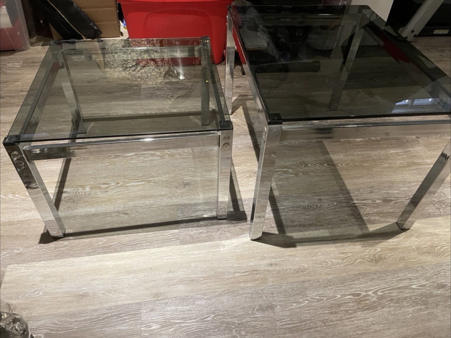 Glass & Chrome Nesting Coffee Tables - photo 5