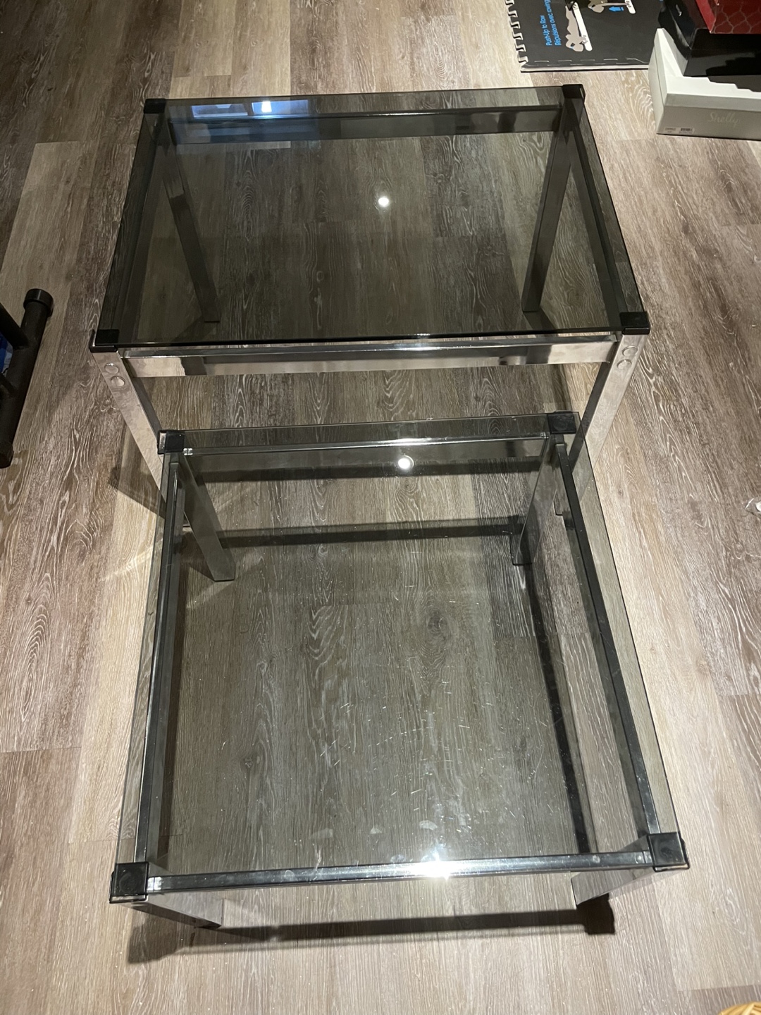 Glass & Chrome Nesting Coffee Tables - photo 3