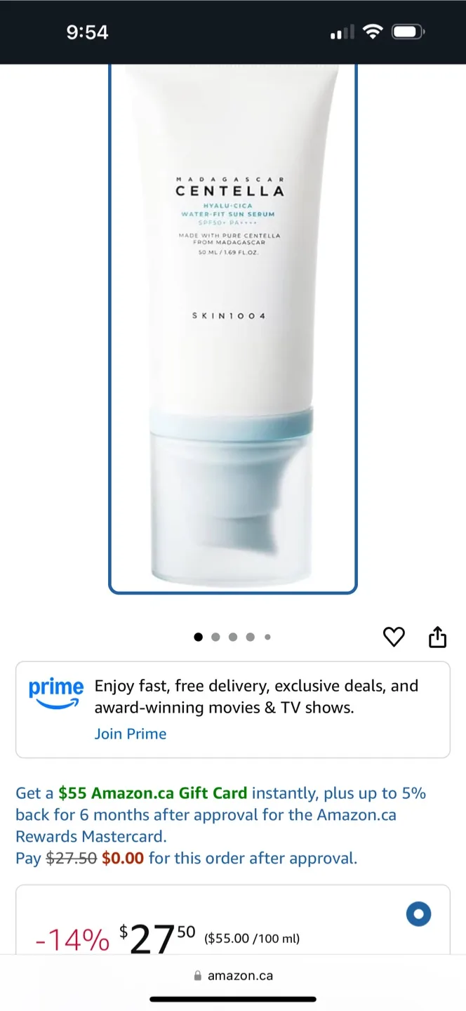 SKIN1004 Madagascar Centella Water-Fit Sun Serum SPF50