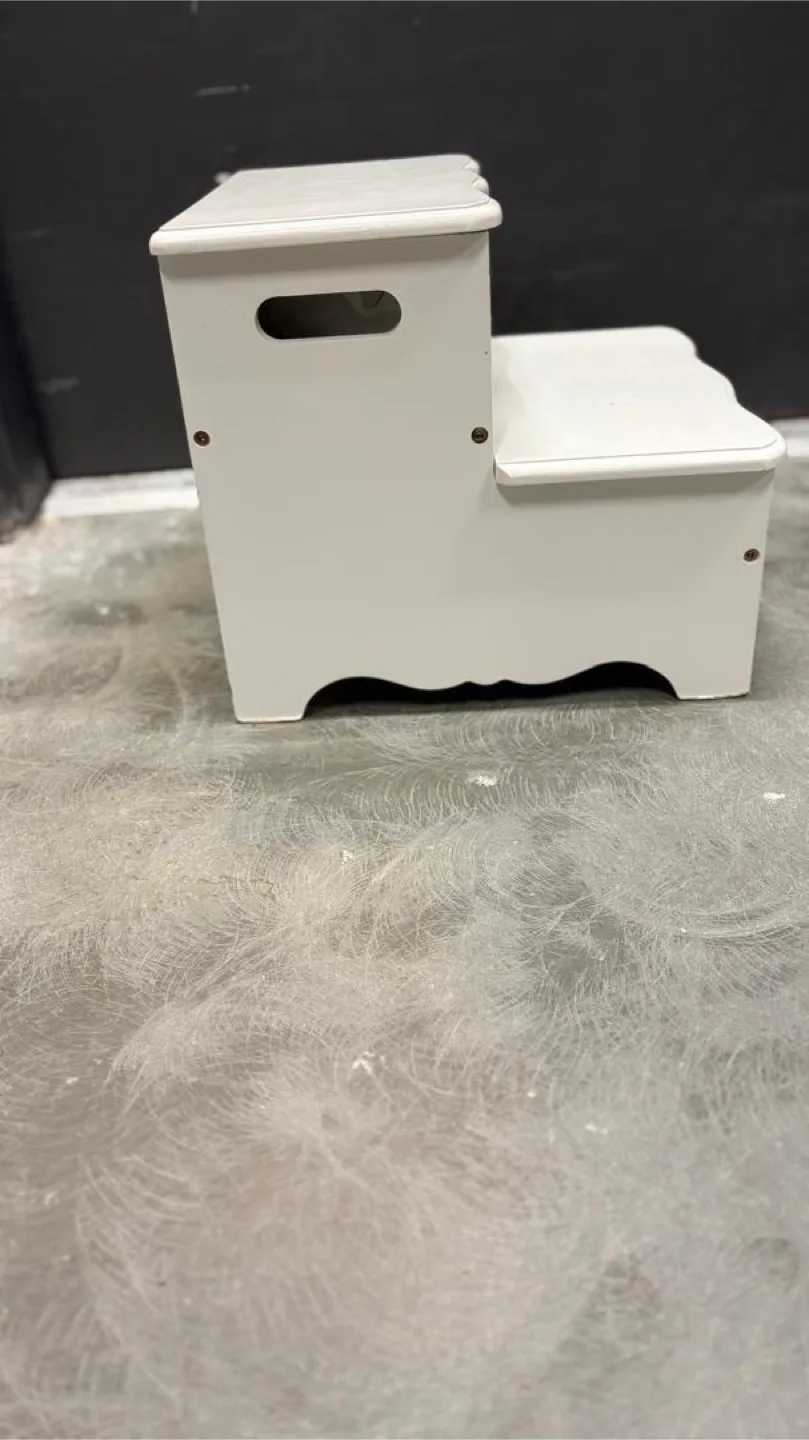 White Step Stool with Storage thumbnail