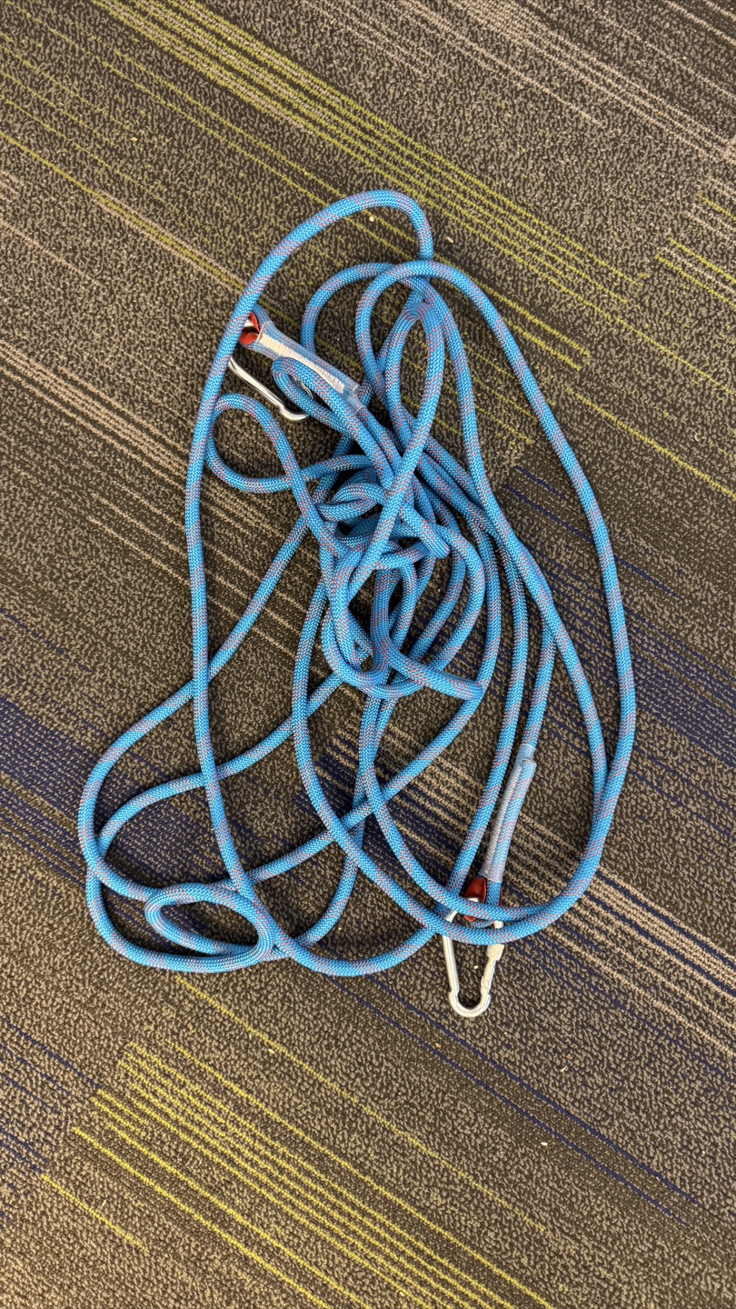 Blue Climbing Rope with Carabiners