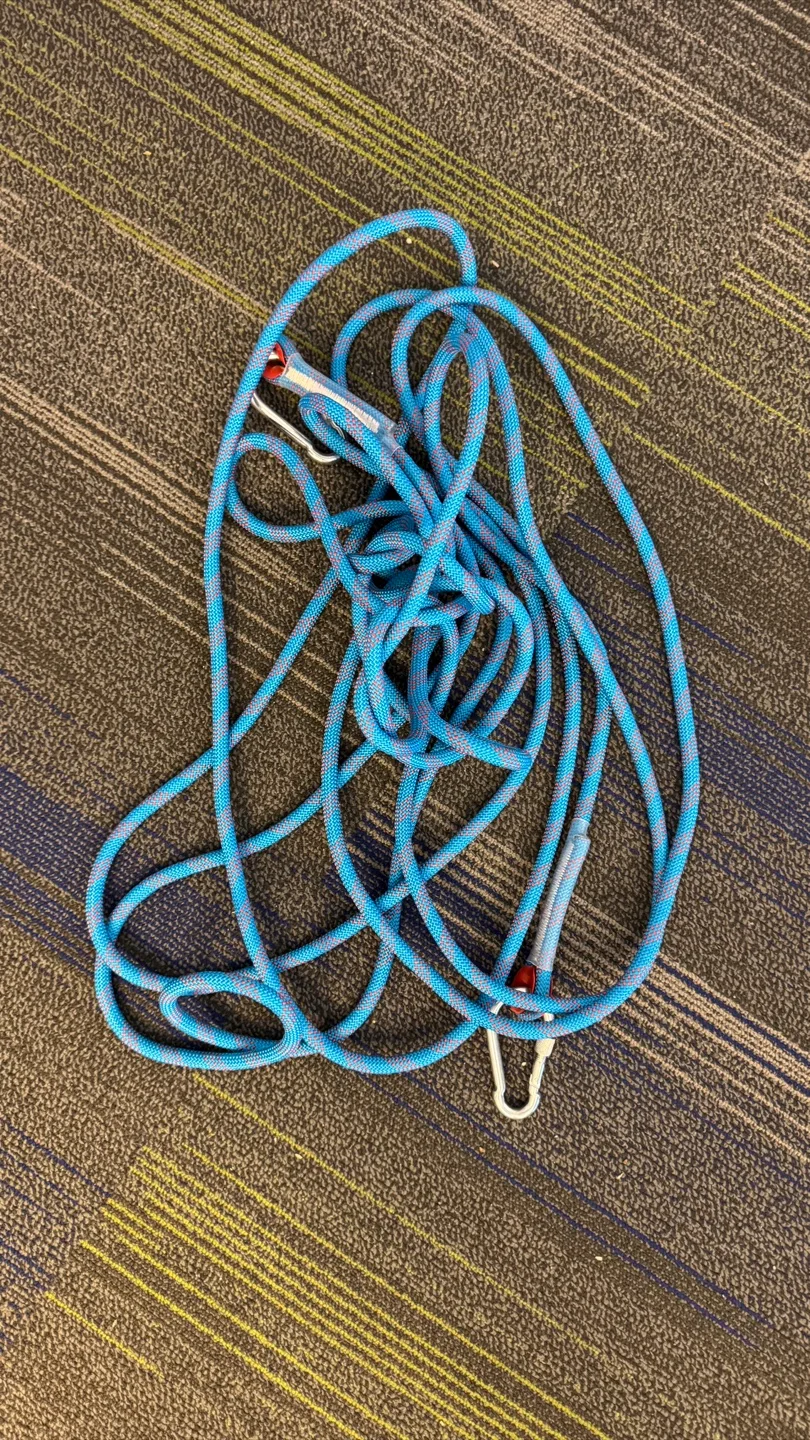 Blue Climbing Rope with Carabiners thumbnail