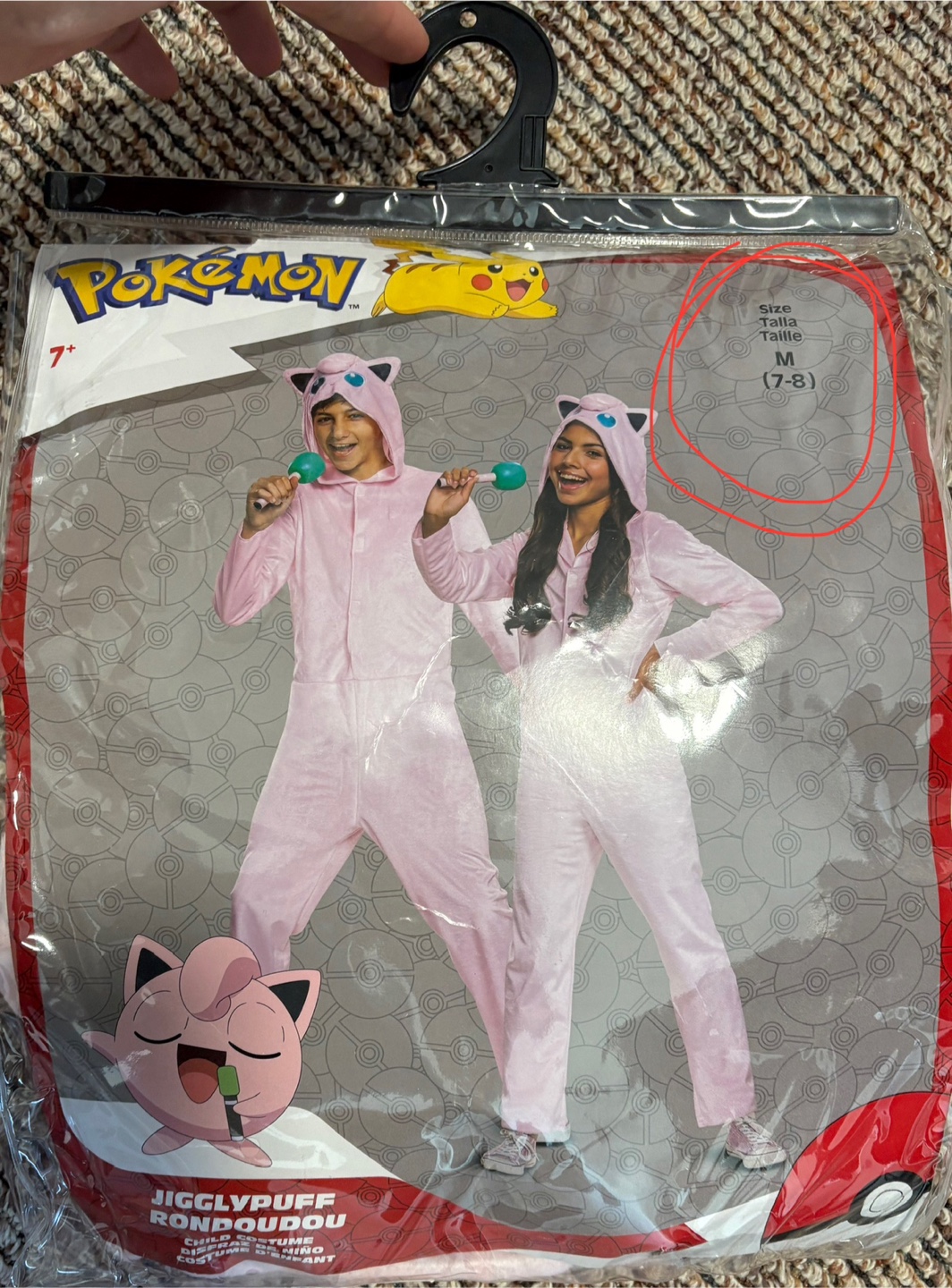 Pokemon Jigglypuff Onesie - Size M (7-8) - New