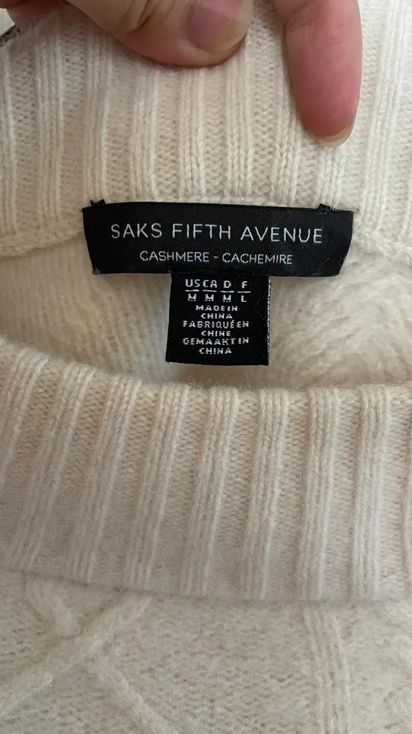 Saks Fifth Avenue Cashmere Sweater - Size M thumbnail