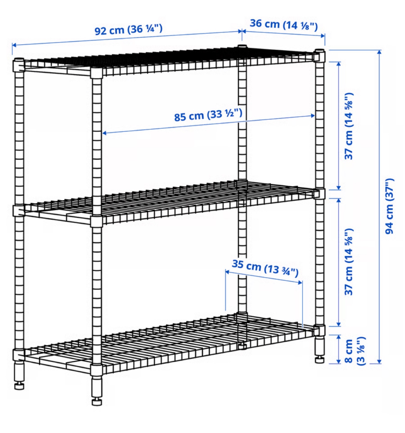 3-Tier Metal Shelving Unit - photo 4