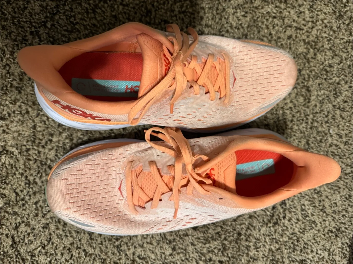 Hoka Clifton 8 Women's Running Shoes - Peach thumbnail