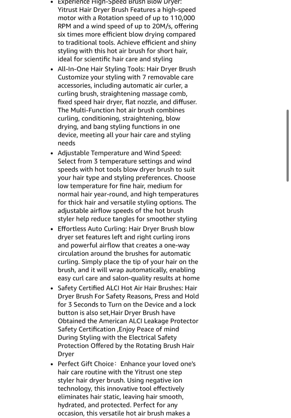 Yitrust Blow Dryer Brush - 7 in 1 Hair Styler image indicator(4)