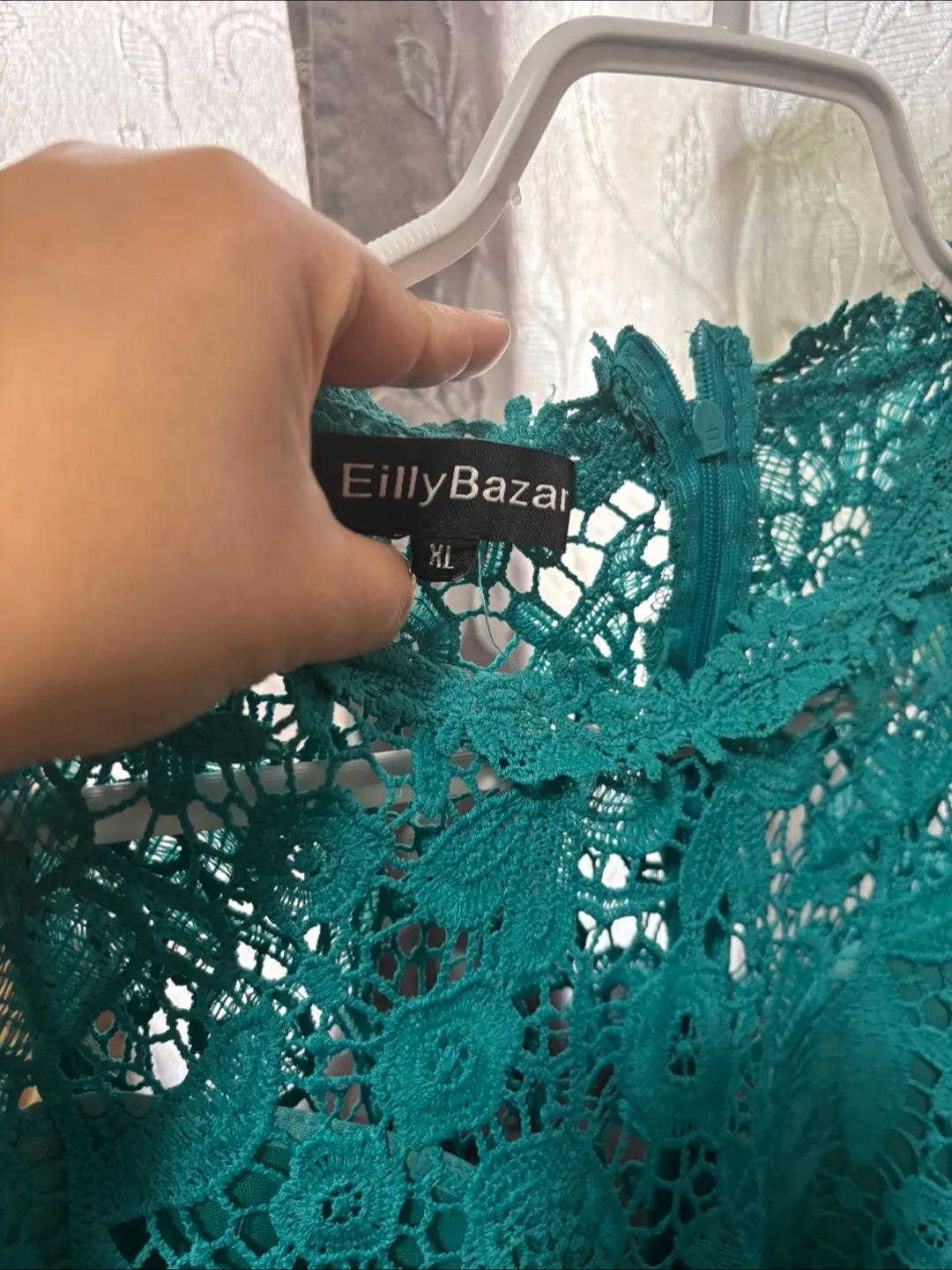 Eilly Bazar Green Lace Dress - Size XL thumbnail