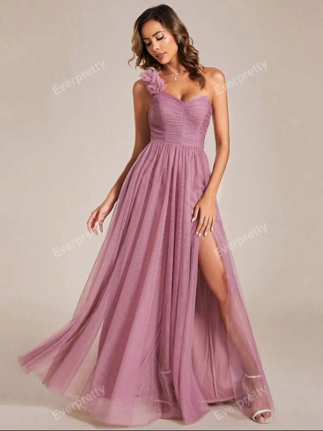 Ever Pretty One-Shoulder Tulle Maxi Dress image indicator(2)