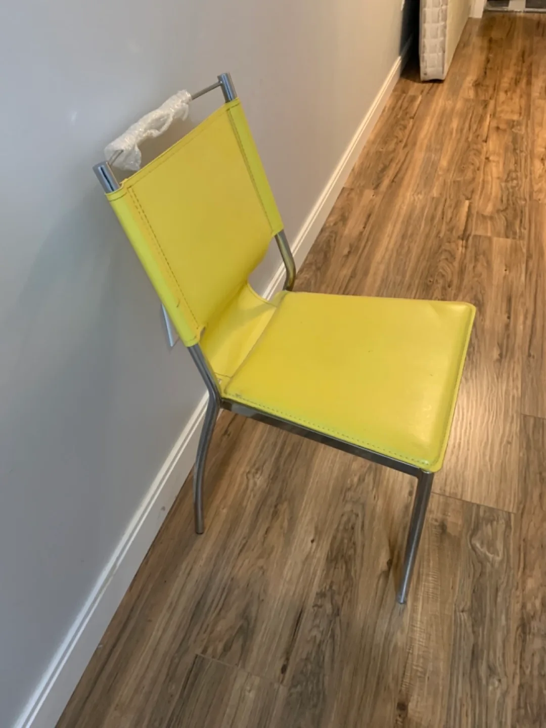 Yellow Vinyl & Chrome Chair thumbnail