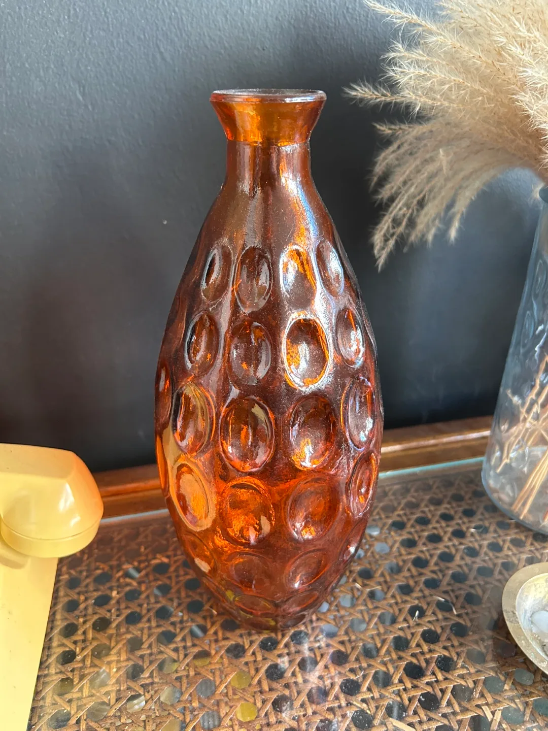 Vintage Orange Glass Vase thumbnail