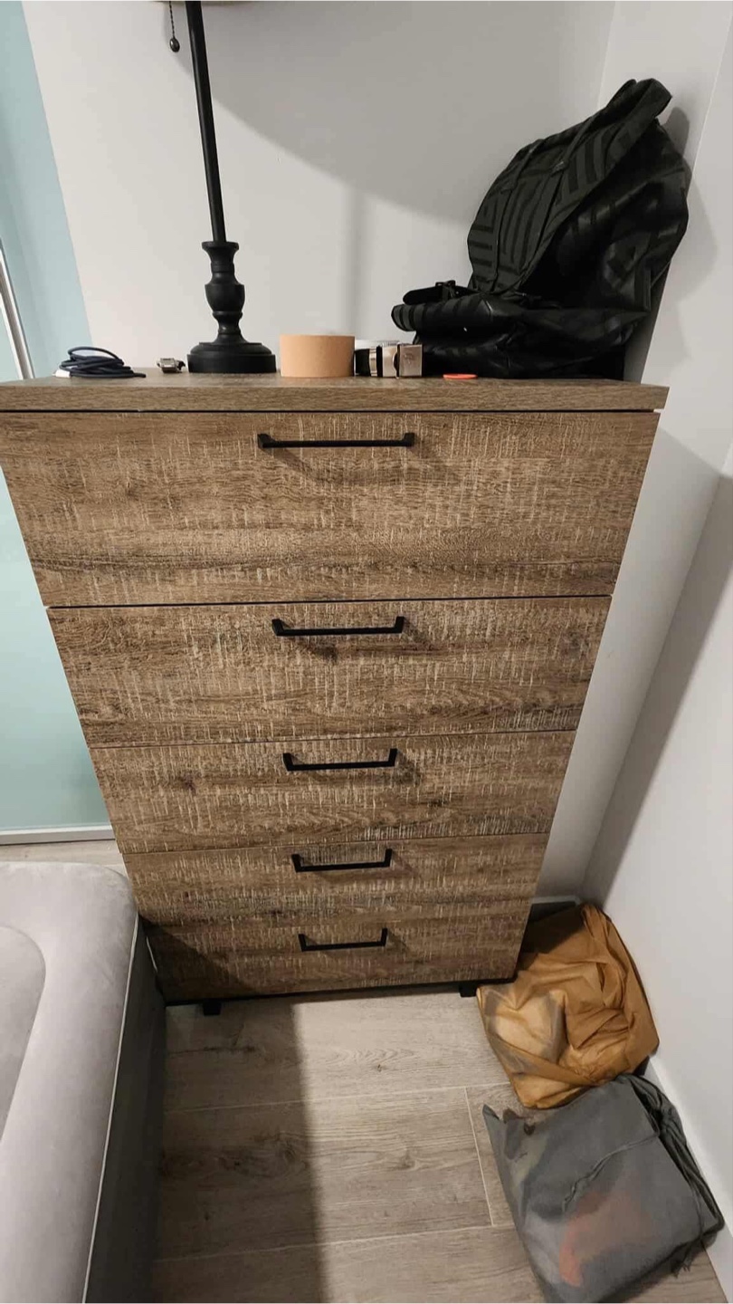 Everley 5-Drawer Chest of Drawers - Brown - photo 2