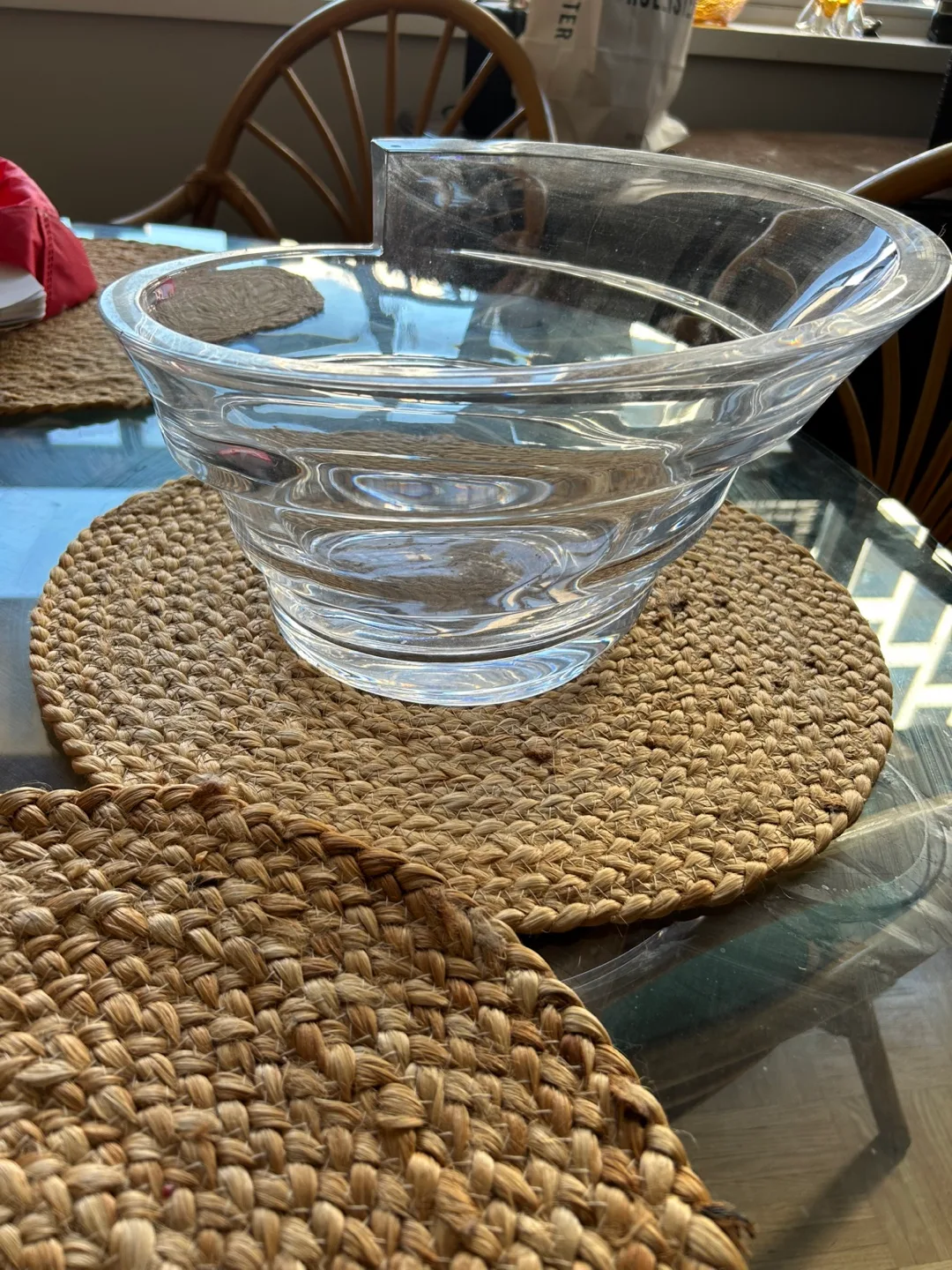 Large vintage solid crystal Bowl thumbnail