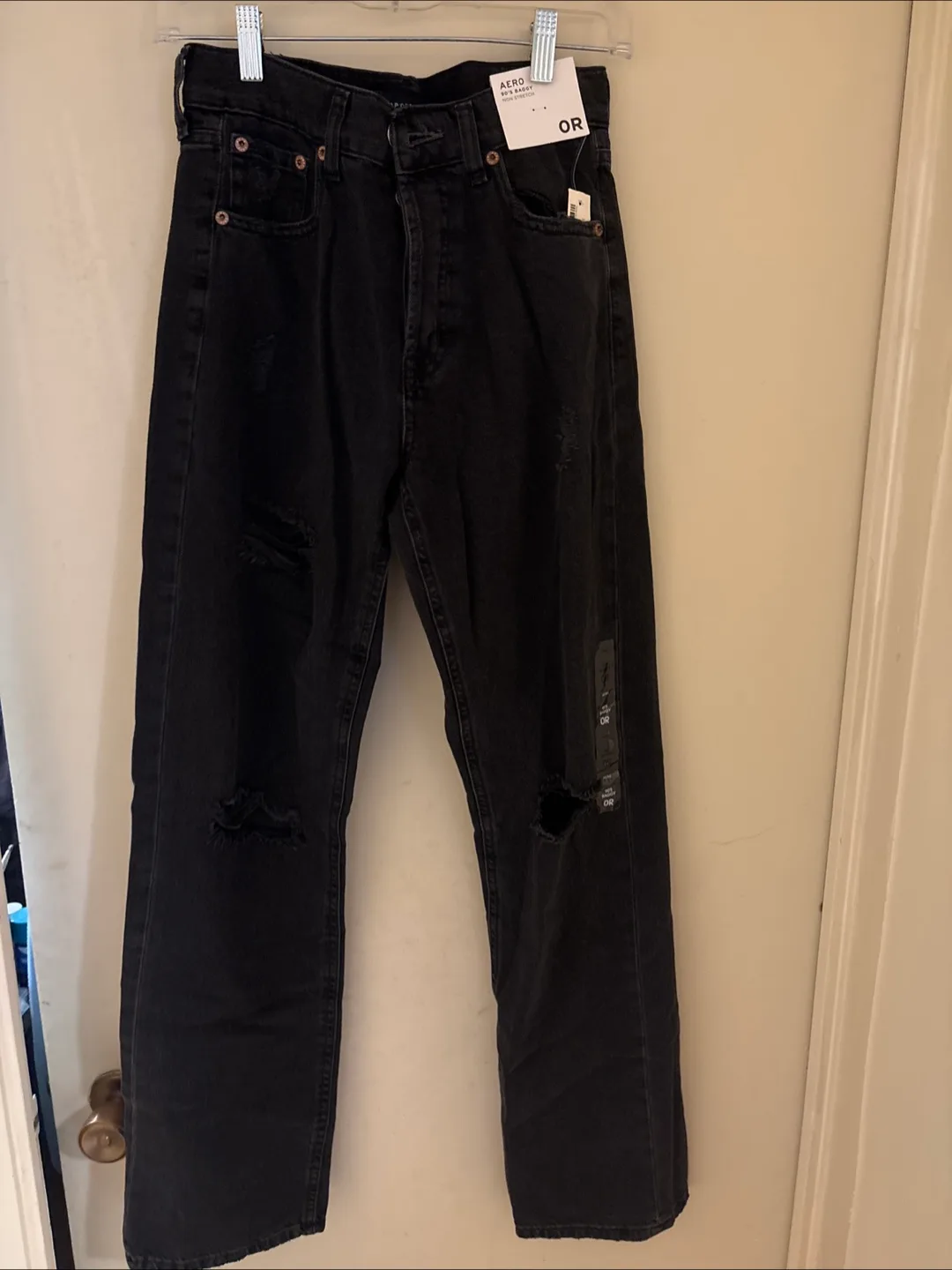 Aeropostale - 90's Baggy Black Jeans (Size 0) thumbnail