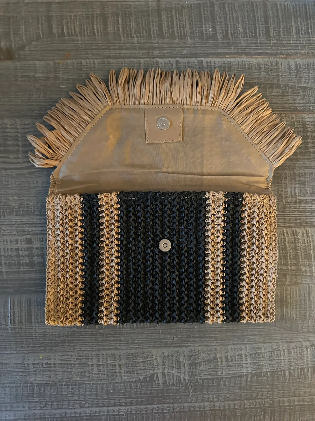 Striped Fringe Clutch thumbnail