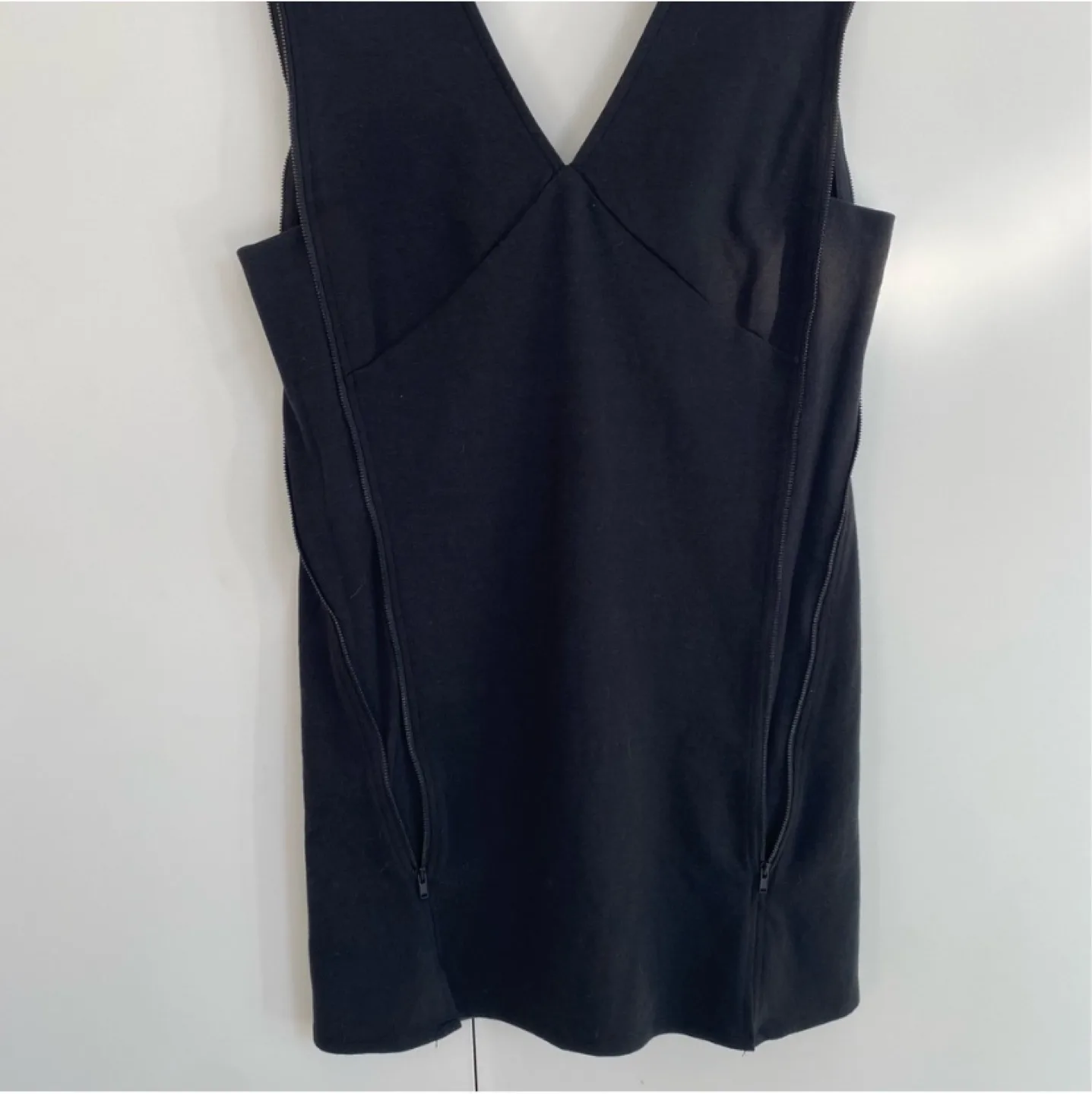 Free People Black V-neck Ponte Dress Size Small image indicator(6)