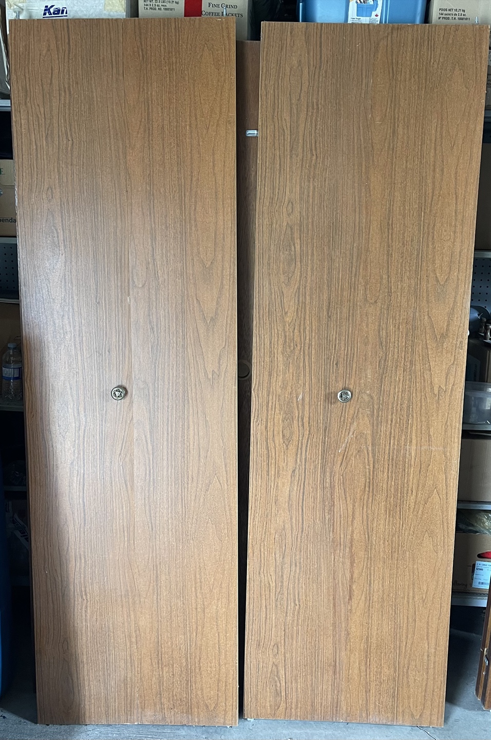Two Wood-grain Cabinet Doors