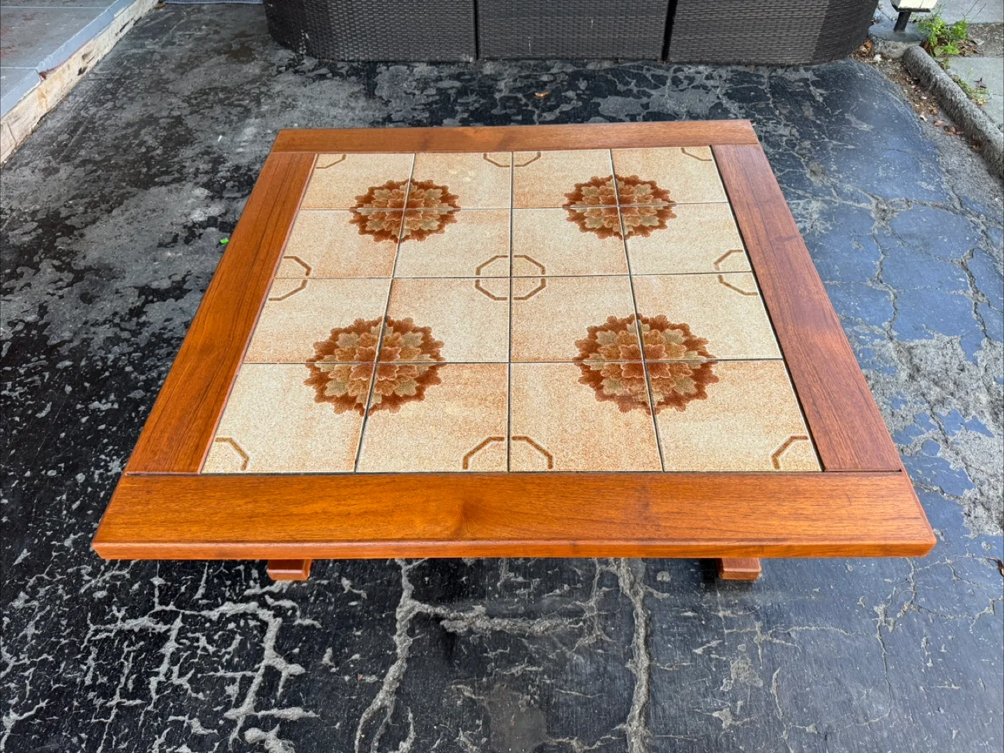 Teak Coffee Table with Tile Inlay thumbnail