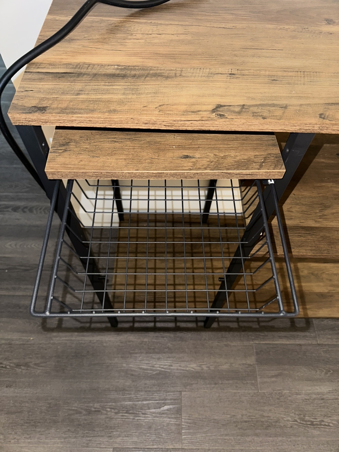 Brown Wood & Black Metal Kitchen Baker's Rack - photo 3