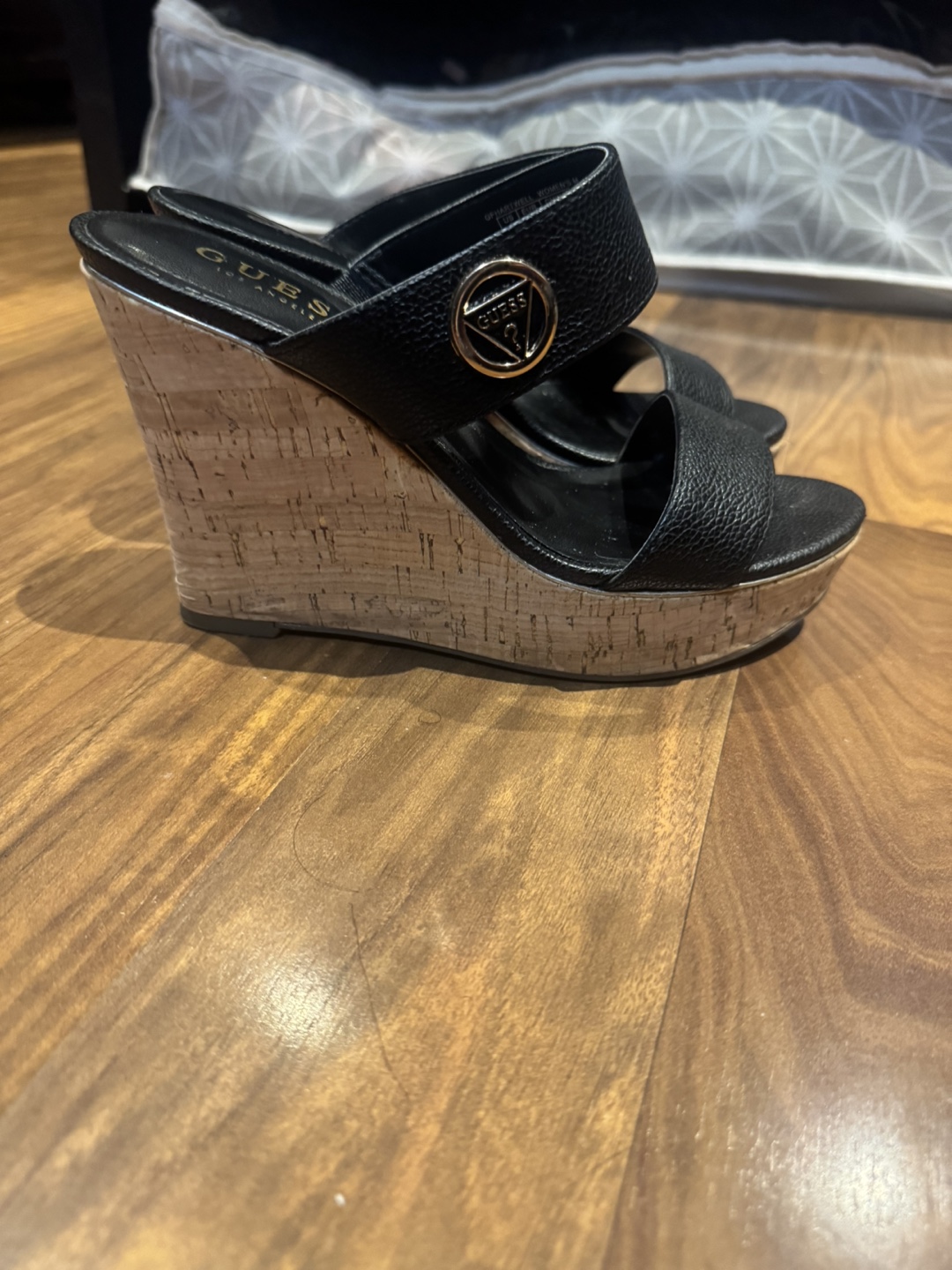 Guess Black Wedge Sandals - Size 7
